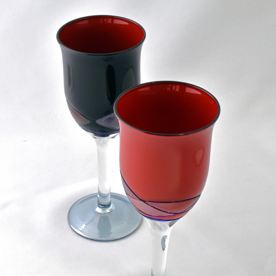 漆フルートグラス　ペアセット　シャンパングラス