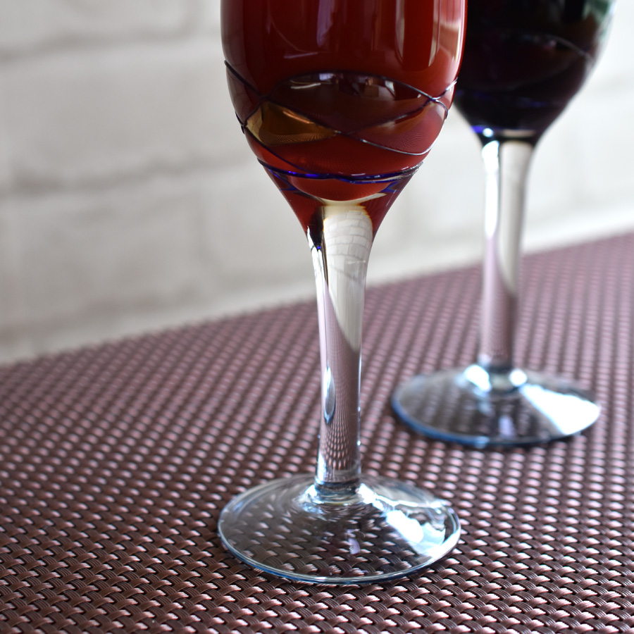 漆フルートグラス　ペアセット　シャンパングラス