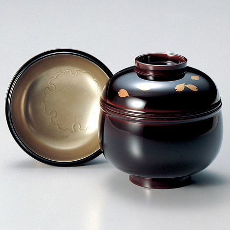 吸物椀 桜 茜 木製 漆塗り 漆器の井助