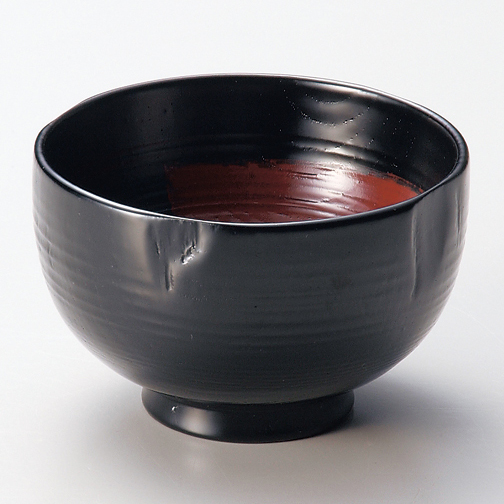 汁椀 荒挽き 古代朱/黒 漆塗り・木製 （製造中止）