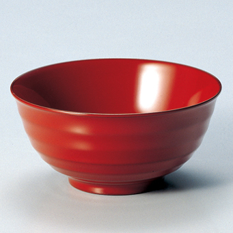 飯椀 鉋目 古代朱 木のご飯茶碗 漆塗り・木製