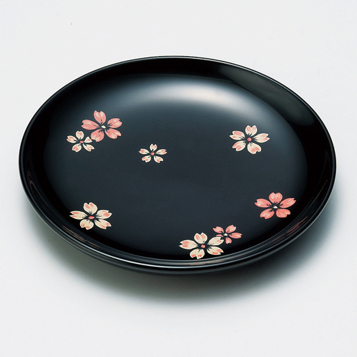 銘々皿 桜ちらし 黒 5枚セット 【送料無料】 木製 漆塗り 取り皿・小皿