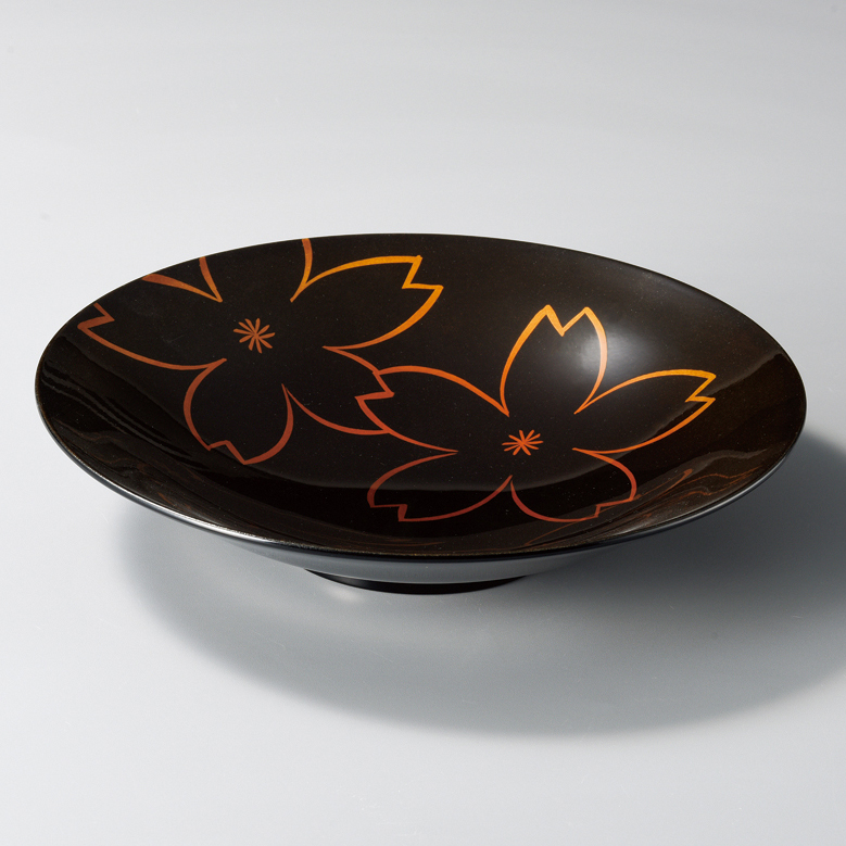 和洋皿 9.0 透かし桜 黒