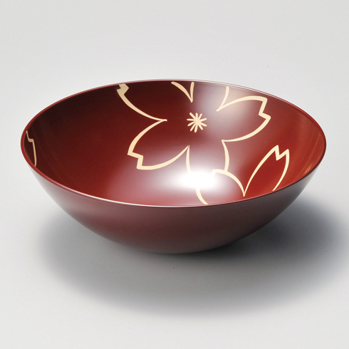 盛鉢 7.0 内桜 朱 漆塗り