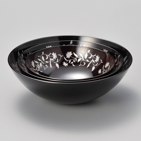 三つ組ボール アールデコ 溜 3個セット  