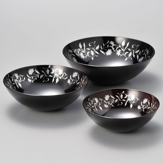 三つ組ボール アールデコ 溜 3個セット  