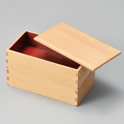 二段弁当箱（小） 白木塗 タモ   木製