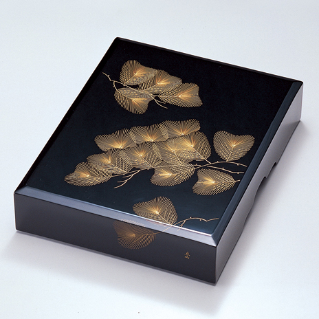 文庫 沈金松 黒 【送料無料】 漆塗り・木製