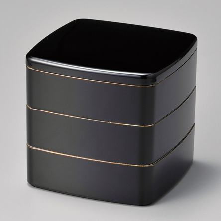 ちょこっと重 銀彩 黒/朱 漆塗り