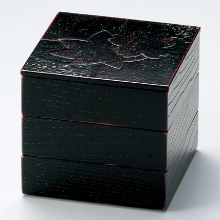 三段姫重 色紙春秋布張 曙 4.5寸 木製 12-14905 漆器の井助