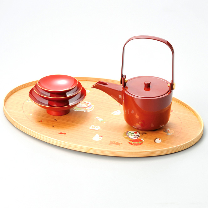 十二支卓上屠蘇器  【送料無料】 漆塗り・木製