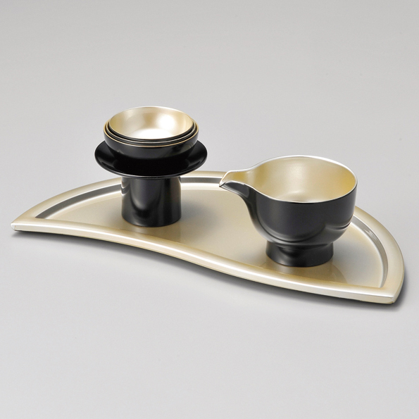 屠蘇器 ちょこっと正月 黒/朱 銀彩 漆塗り（製造中止） 漆器の井助