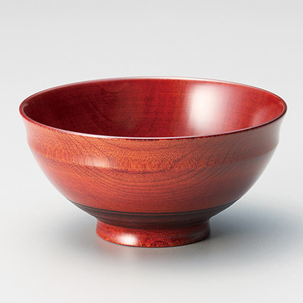 飯椀 Sakura 黒/赤 木製 漆塗り 木のご飯茶碗