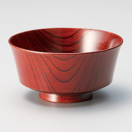 飯椀 Keyaki 黒/赤 木製 漆塗り 木のご飯茶碗