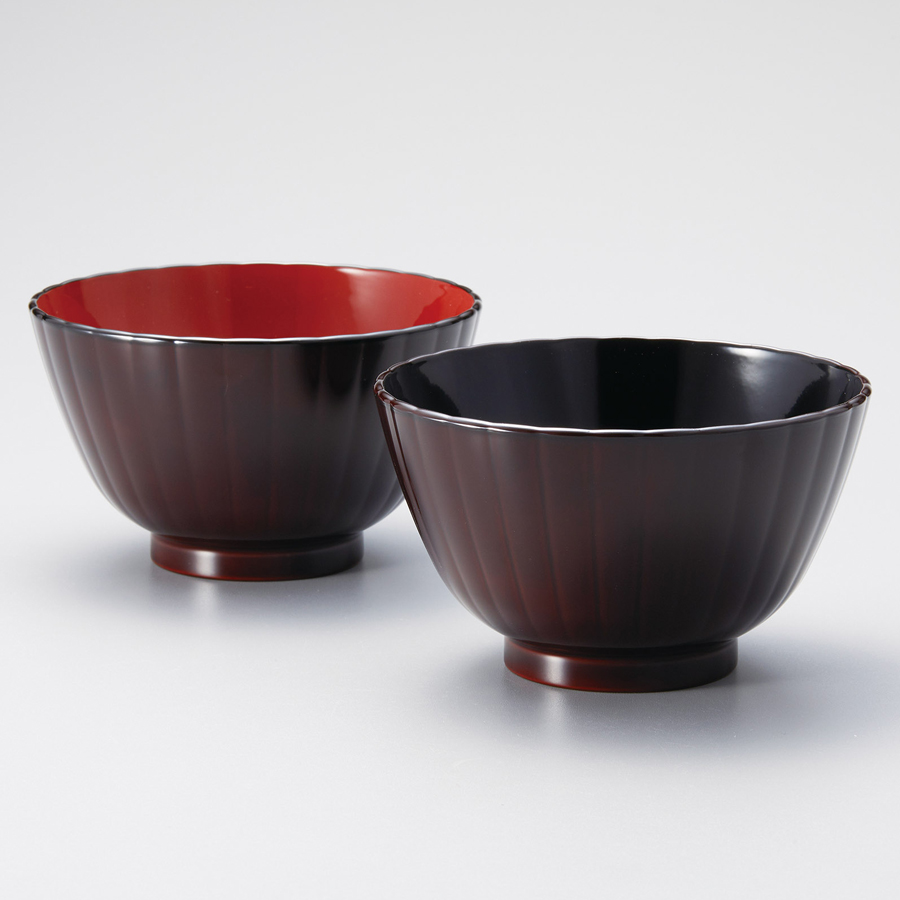お好み夫婦椀 溜内朱・溜内黒 2客セット