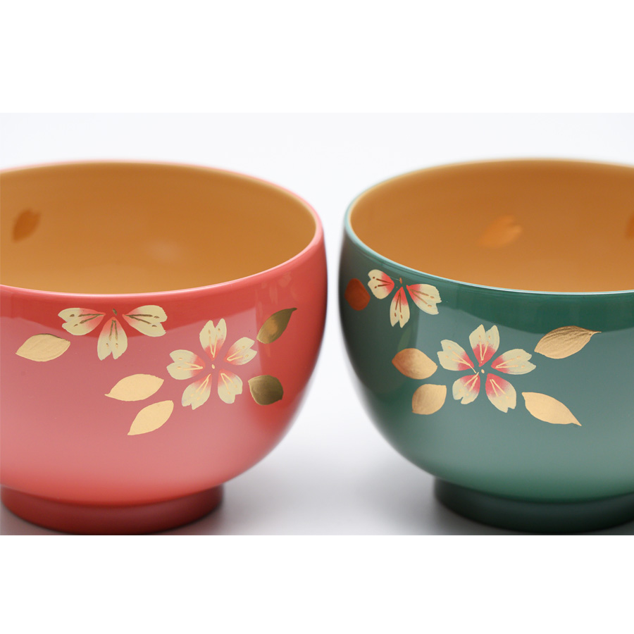 夫婦椀 桜 福寿汁椀