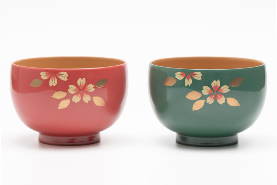 夫婦椀 桜 福寿汁椀