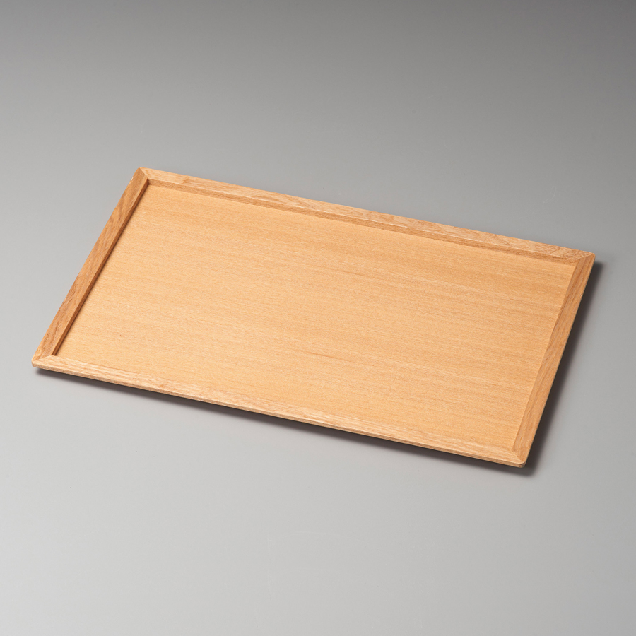 もてなし盆 10.0 白木塗 タモ 木製