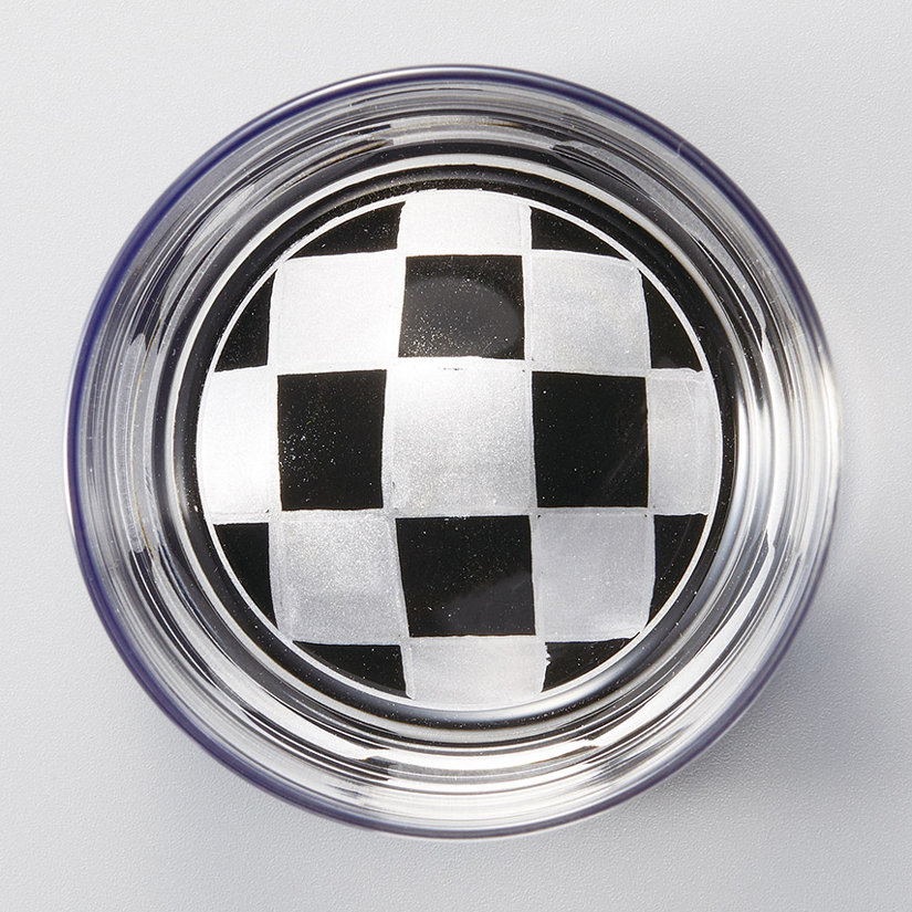 オールドグラス 銀市松 黒