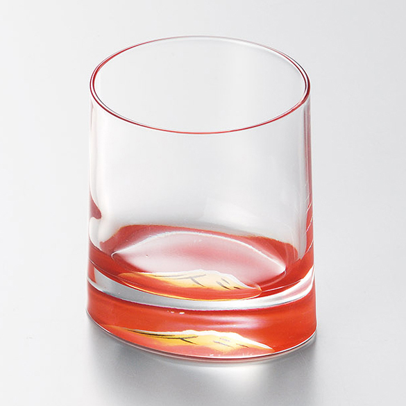 オールドグラス 赤富士 赤/黒