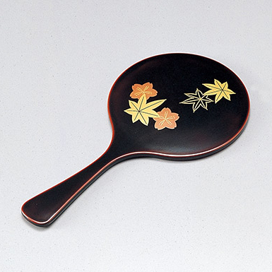 手鏡 春秋 溜 漆塗り 12-12609 漆器の井助