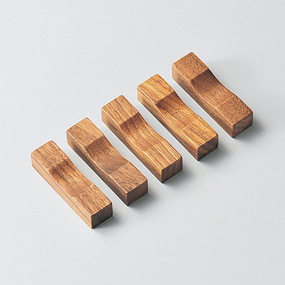 箸置き 角 ケヤキ/ウォールナット 5個セット 木製