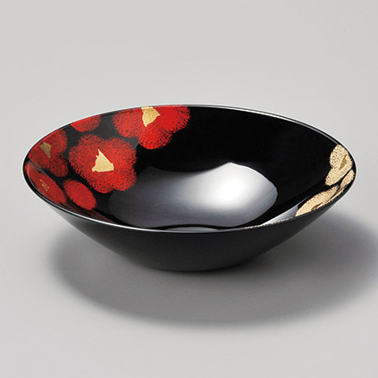 ボウル 紅白華 小　漆塗り