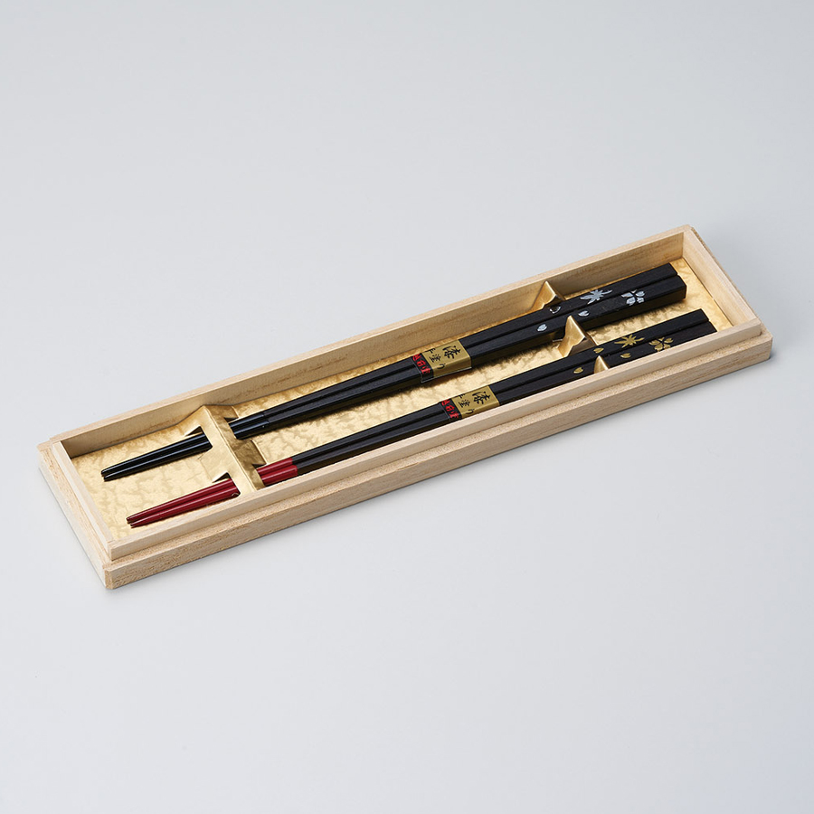 楽天市場】日本製 箸 高級 縞黒檀 彫刻 漆塗り 一膳 単品 21cm