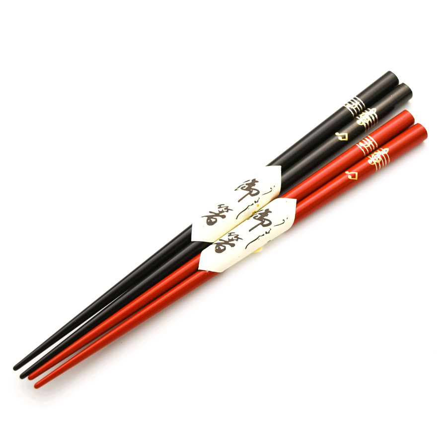 うるし箸 音符　黒/朱 木製 漆塗り