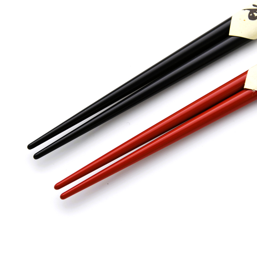 うるし箸 音符 黒/朱 【メール便可】 木製 漆塗り 【製造中止・在庫