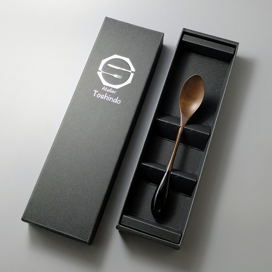 テーブルスプーン カエデ 黒/朱 日本製