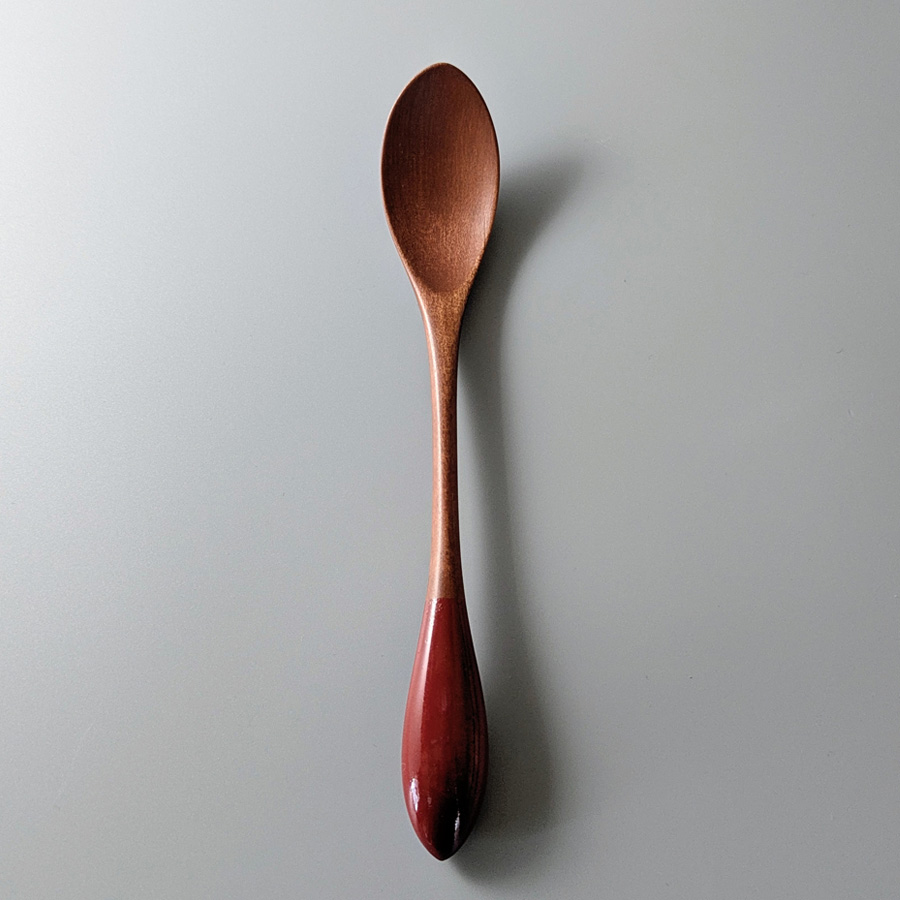 テーブルスプーン カエデ 黒/朱 日本製
