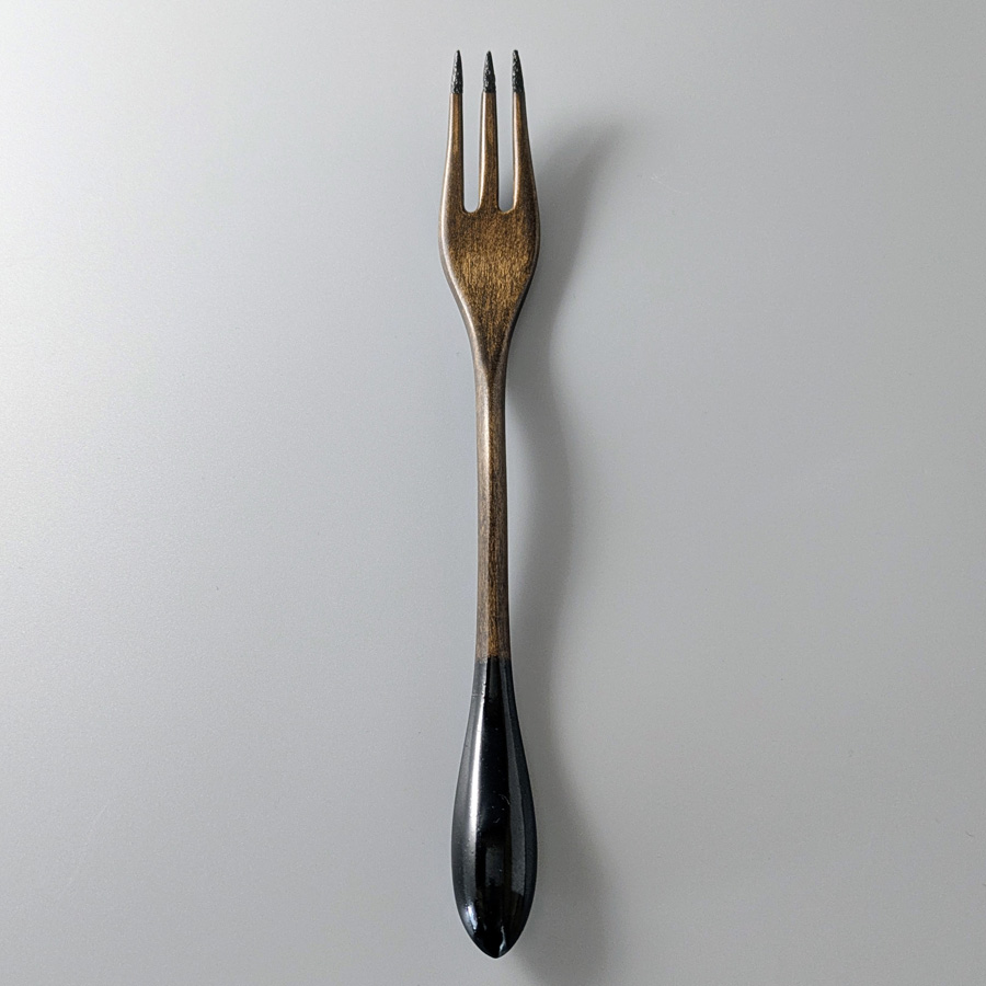 テーブルフォーク カエデ 黒/朱 日本製