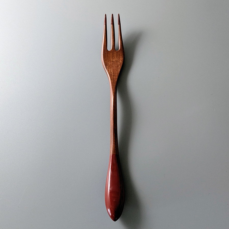 テーブルフォーク カエデ 黒/朱 日本製