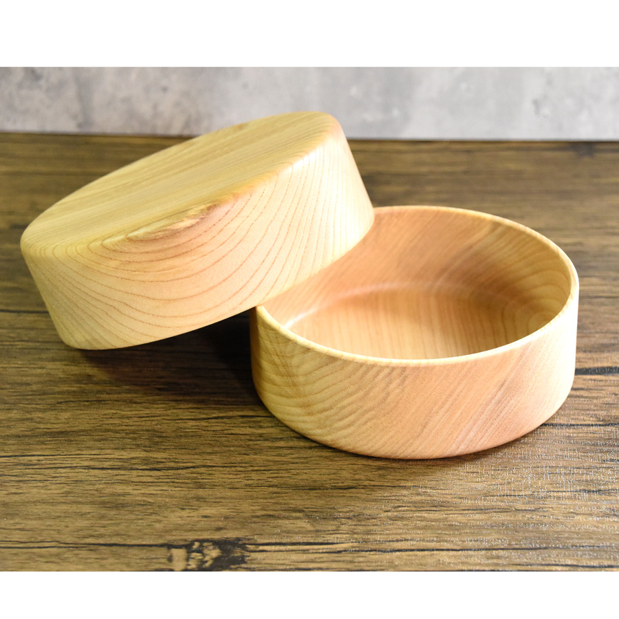 木製丸ランチボックス 木の弁当箱 漆器の井助