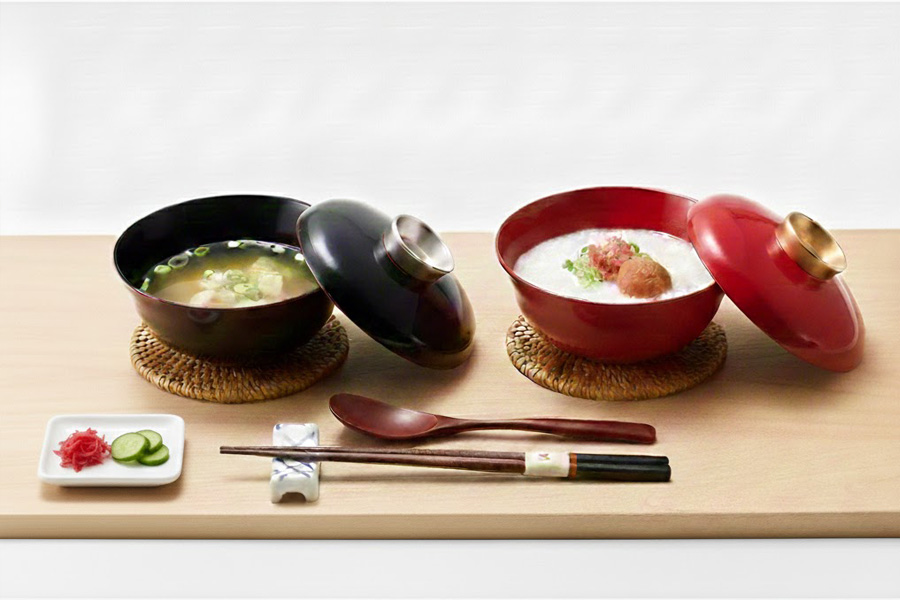 ペア椀 金銀 漆塗り ペアの蓋付きのお椀 12-03702 漆器の井助