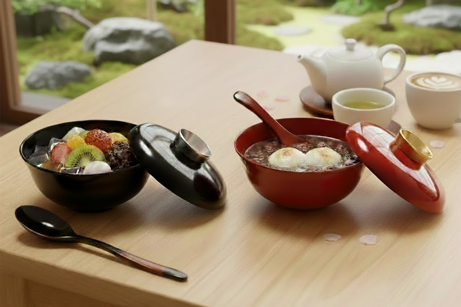 ペア椀 金銀 漆塗り ペアの蓋付きのお椀 12-03702 漆器の井助