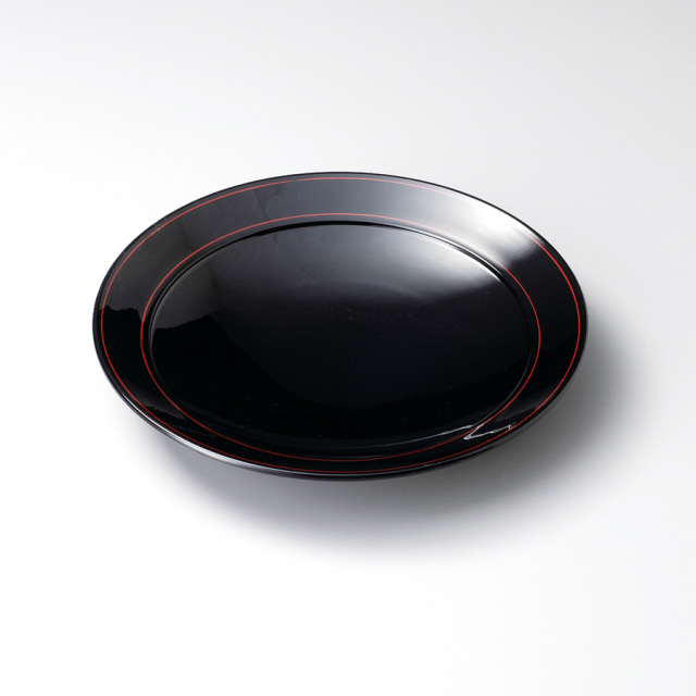 べんぼう　漆大皿スタンド付き　新品未使用 大皿 黒/朱 12-07608/07609 漆器の井助