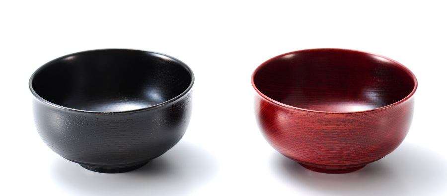 美筋ペア椀 木製 漆塗り 木のお椀・味噌汁椀