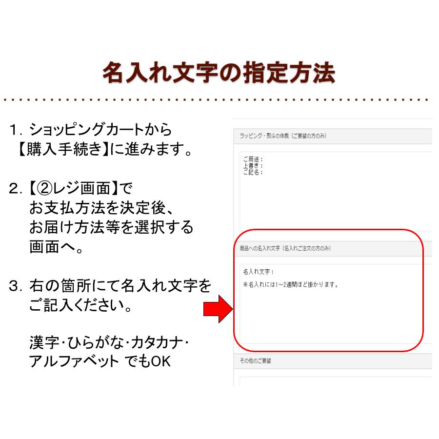 名入れ（名前入れ）文字の指定方法