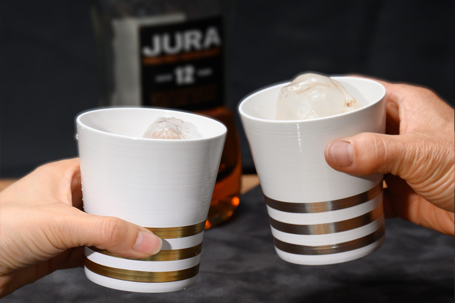 フリーカップ ハケ目 金ライン/銀ライン