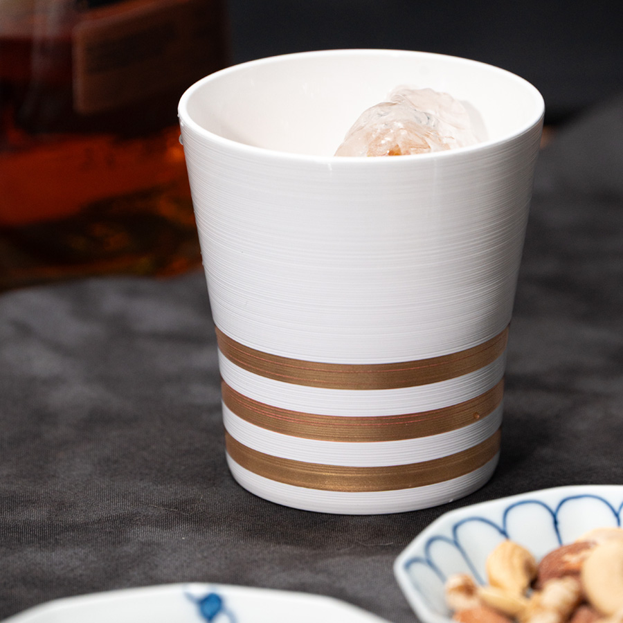 フリーカップ ハケ目 金ライン/銀ライン