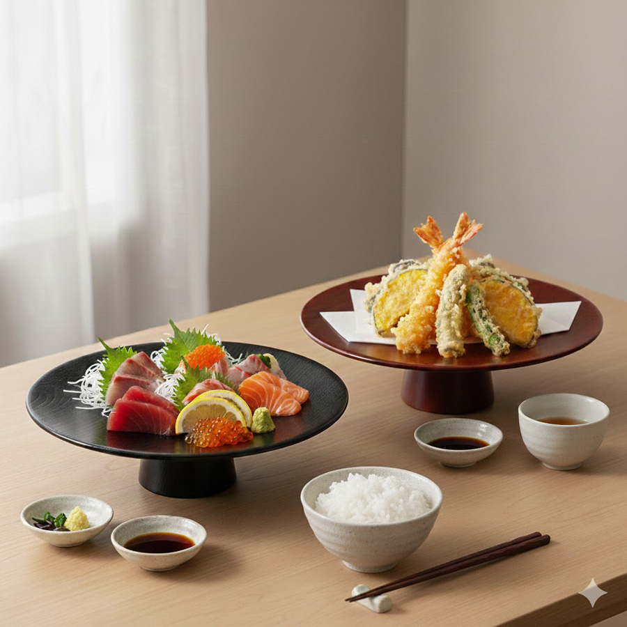 高坏盛器 樹々　赤スリ/黒スリ
