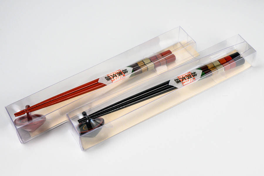 箸独楽文様コマ箸置付