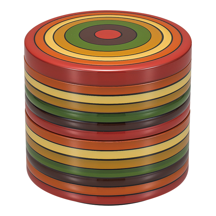 丸二段重 4.0 独楽模様 FB24-12【製造中止】 漆器の井助