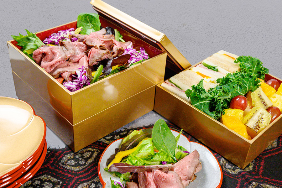 三段角重盛り付け例