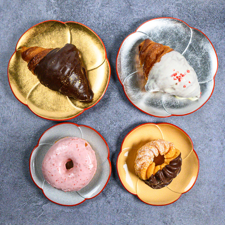 銘々皿 5.0 福梅 金ラメ/銀ラメ 5枚セット FC23-3/4 漆器の井助