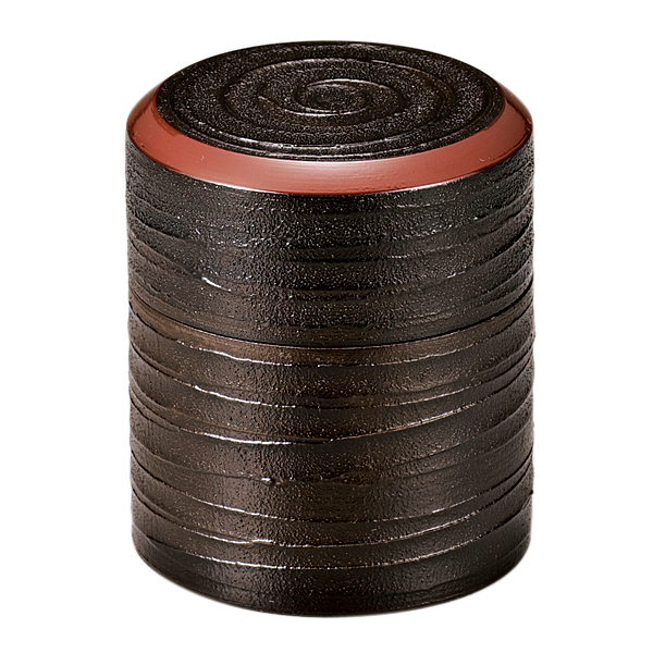 茶筒 嵯美   木製 漆塗り