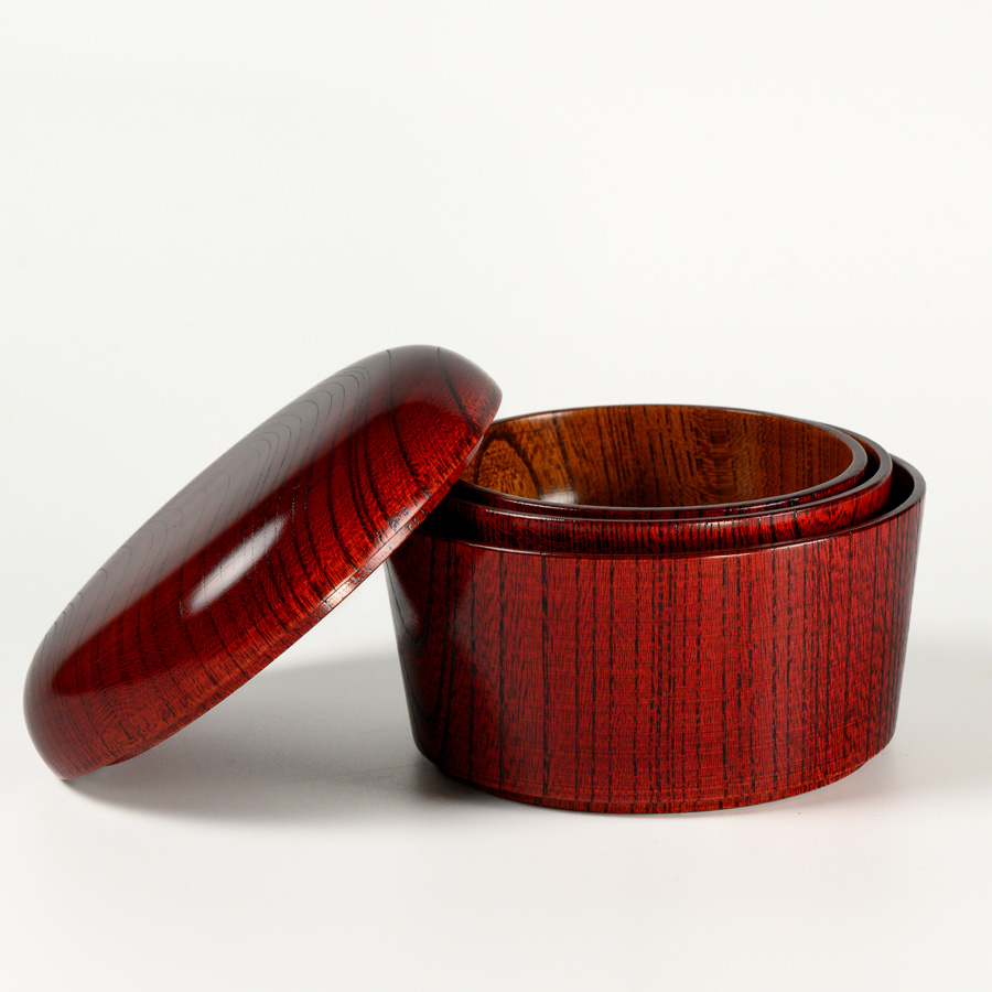 入子三段小重 響樹 木製 漆塗り 漆器の井助