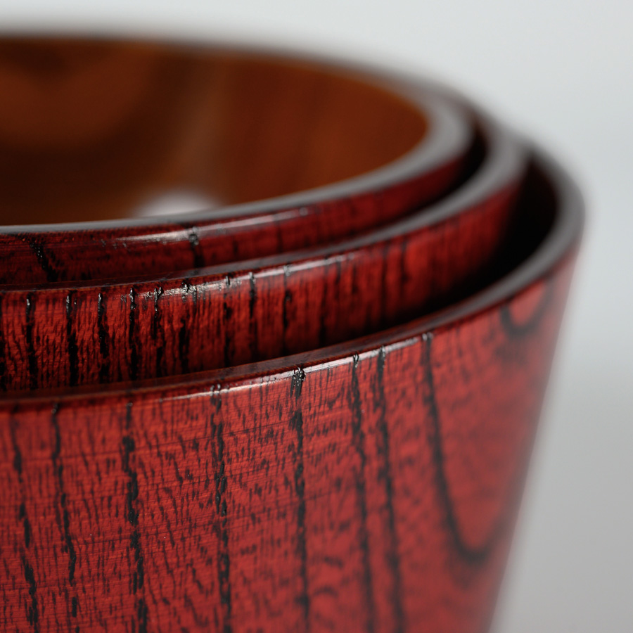 入子三段小重 響樹 木製 漆塗り 漆器の井助